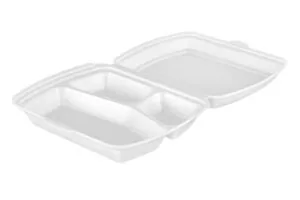 Pojemnik styropianowy lunchbox menubox trzykomorowy XPS 100 szt