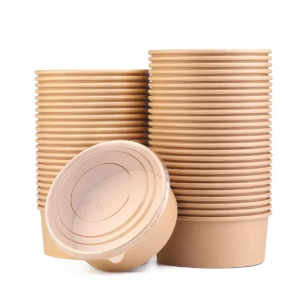 Ekologiczna miska papierowa 1300 ml + wieczko 300 szt (6 x50 szt) Ekologiczna miska papierowa 1300 ml + wieczko 300 szt (6 x50 szt)