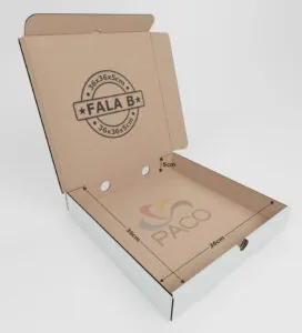 Pudełko na pizzę biało szare 36 x 36 cm Fala B  50 szt