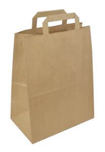 Torba papierowa catering dietetyczny płaski uchwyt 26x14x30 cm  KARTON 250 szt  70g