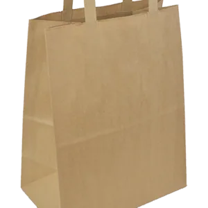 Torba papierowa catering dietetyczny płaski uchwyt 26x14x30 cm  KARTON 250 szt  70g