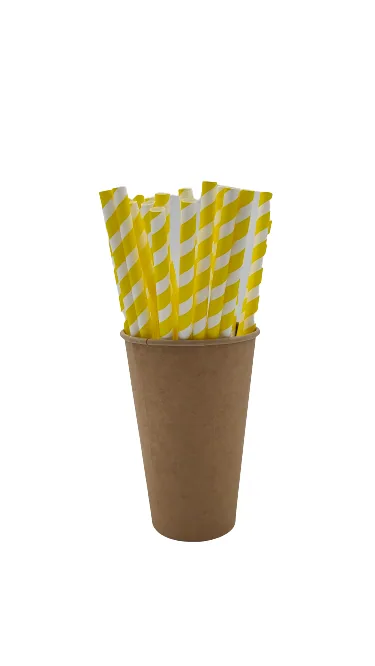 Słomki papierowe do napojów SHAKE żółte w paski długie 8/210 mm 250 szt Słomki papierowe do napojów SHAKE żółte w paski długie 8/210 mm 250 szt - obrazek 2