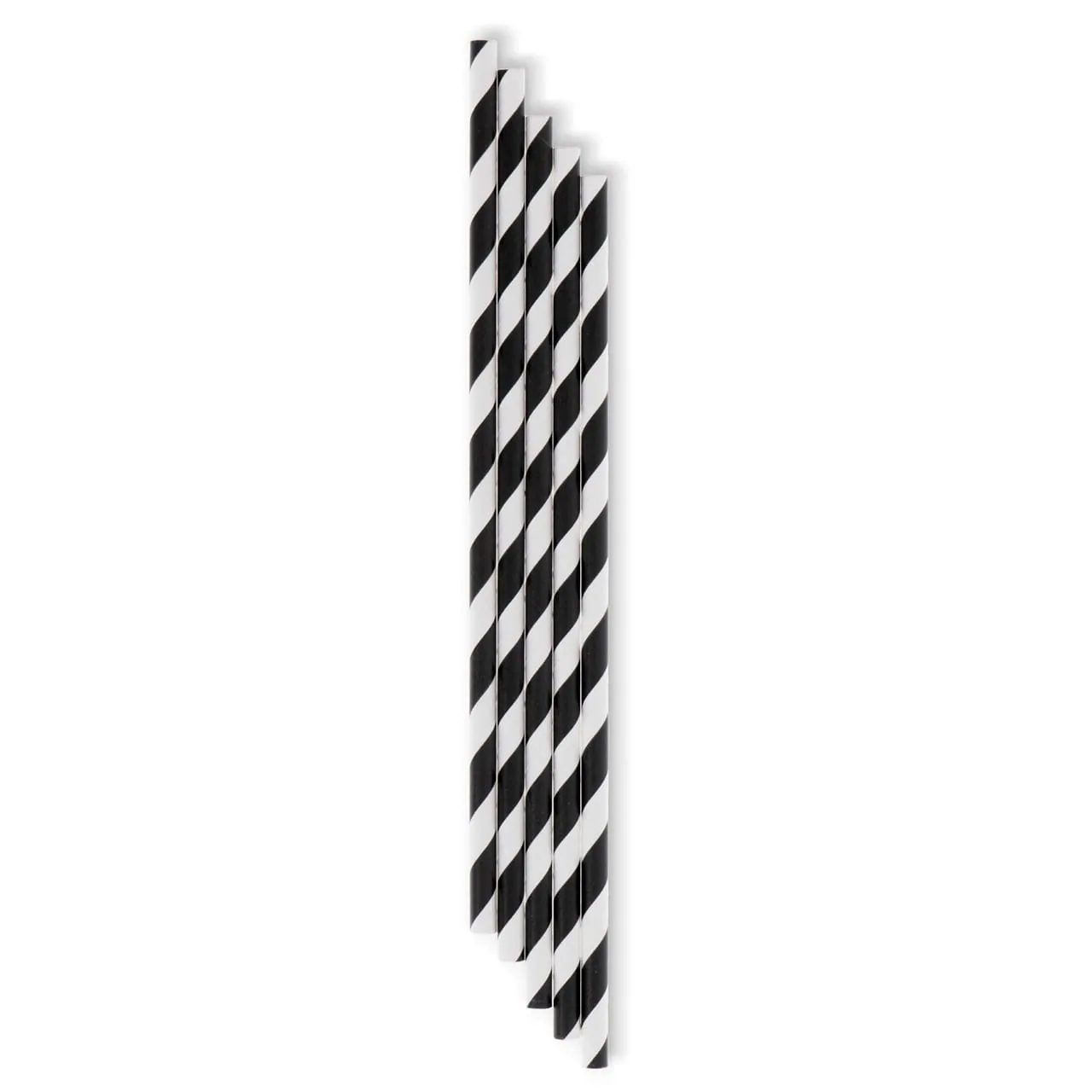 Słomki papierowe EKO czarne w paski cieńkie 6×197 mm 250 szt Słomki papierowe EKO czarne w paski cieńkie 6x197 mm 250 szt - obrazek 2