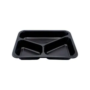 Pojemnik cateringowy do zgrzewu trójdzielny CZARNY PP 227x178x40 50 szt