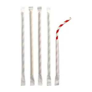 88702 Słomki łamane z papieru, średnica 6 mm, 20 cm, paleta barw  pojedynczo pakowane 100 szt.,