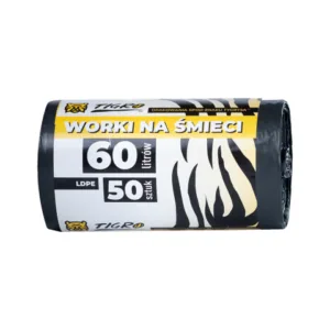 Worki na śmieci LDPE czarne 60L rolka 50 szt