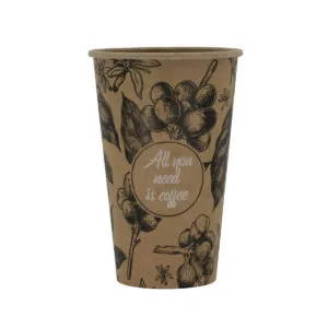 Kubek papierowy do kawy, herbaty KRAFT brązowy 250 ml 100 szt ALL YOU NEED IS COFFEE