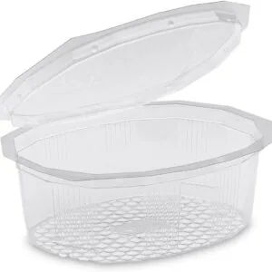 Pojemnik owalny 370 ml z pokrywką na zawiasie 50 szt M370 GUILLIN
