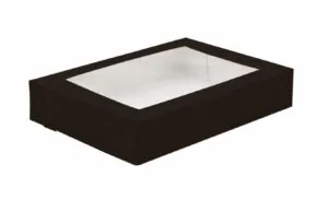 Opakowanie papierowe na SUSHI z okienkiem PET  19x13x5 cm 50 SZT CZARNE