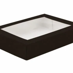 Opakowanie papierowe na SUSHI z okienkiem PET  19x13x5 cm 50 SZT CZARNE