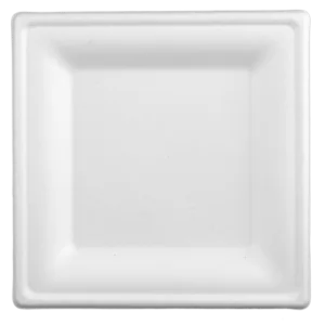 Ekologiczny talerz  kwadratowy z pulpy trzciny cukrowej 26x26 cm 50 szt