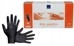 Rękawiczki nitrylowe czarne rozmiar M 100 szt