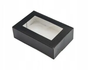 Opakowanie papierowe na SUSHI z okienkiem PET  17x11,5x5 cm 50 SZT CZARNE