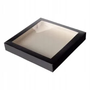 Opakowanie papierowe na SUSHI z okienkiem PET  32x32x5 cm 50 SZT CZARNE