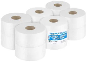 Papier toaletowy w rolce JUMBO biały 100 m 2-WARSTWOWY 12 szt