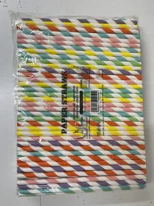 Słomki papierowe mix kolorów w paski długie do piwa/drinków 8x210 mm 250 szt