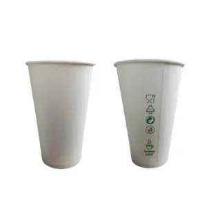 BEZ SUP 100% EKO Kubek papierowy biały 420 ml  0% PLASTIKU 50 szt