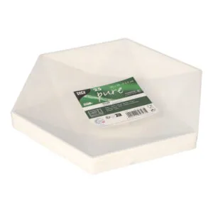 Ekologiczny talerz diament okrągły 26x23 cm z pulpy trzciny cukrowej 25 szt