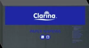 Serwetka Clarina czarna składana 1/4  33x33 cm 2-warstwy 250 szt