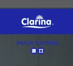 Serwetka Clarina czarna składana 1/4  33x33 cm 2-warstwy 250 szt
