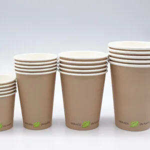 BEZ SUP 100% EKO Kubek papierowy KRAFT 300 ml  0% PLASTIKU 50 szt