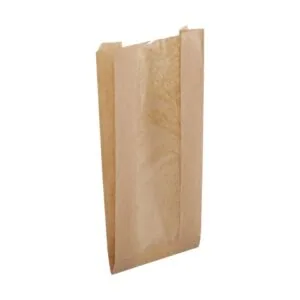 Torebka fałdowa z okienkiem 320x180x90 mm BRĄZOWA 1000 szt