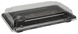 HP7 Pojemniki czarne sushi z przykrywką 221x138x20 mm 50 szt 132864