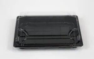 HP5 Pojemniki czarne sushi z przykrywką 185x129x45 mm 50 szt 132863