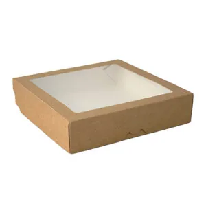 Opakowanie papierowe na SUSHI z okienkiem PET  20x20x5,5 cm 25 szt