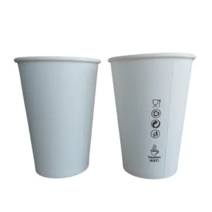 BEZ SUP 100% EKO Kubek papierowy biały 300 ml  0% PLASTIKU 50 szt średnica 9 cm