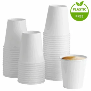 BEZ SUP 100% EKO Kubek papierowy biały 100 ml  0% PLASTIKU 100 szt