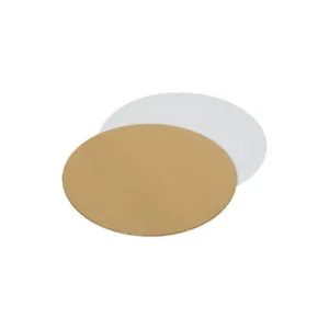 Tekturowe podkłady pod tort 28 cm złoty/biały 50 szt