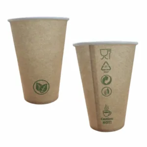BEZ SUP 100% EKO Kubek papierowy KRAFT 300 ml  0% PLASTIKU 50 szt VENDING