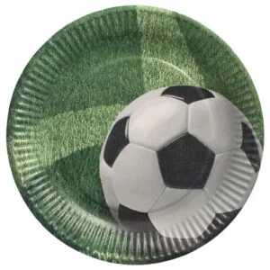 Talerz papierowy urodzinowy 23 cm football 10 szt