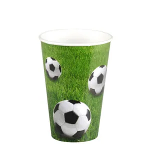 Kubki urodzinowe z papieru 200 ml nadruk football piłka 10 szt
