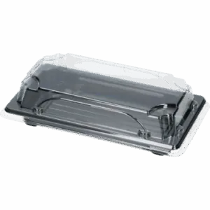 HP01 Pojemniki czarne sushi z przykrywką 160x91x45 mm 50 szt