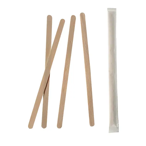 Mieszadełko drewniane do napojów gorących pakowane pojedyńczo 17 cm 1000 szt Mieszadełko drewniane do napojów gorących pakowane pojedyńczo 17 cm 1000 szt