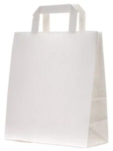 Torba papierowa brązowa do pojemników do zgrzewu płaski uchwyt 32x17x42 cm  KARTON 200 szt